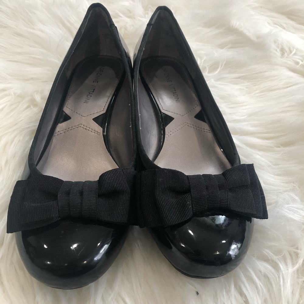 Adrienne Vittadini Patent Leather Black Flats - Size 8